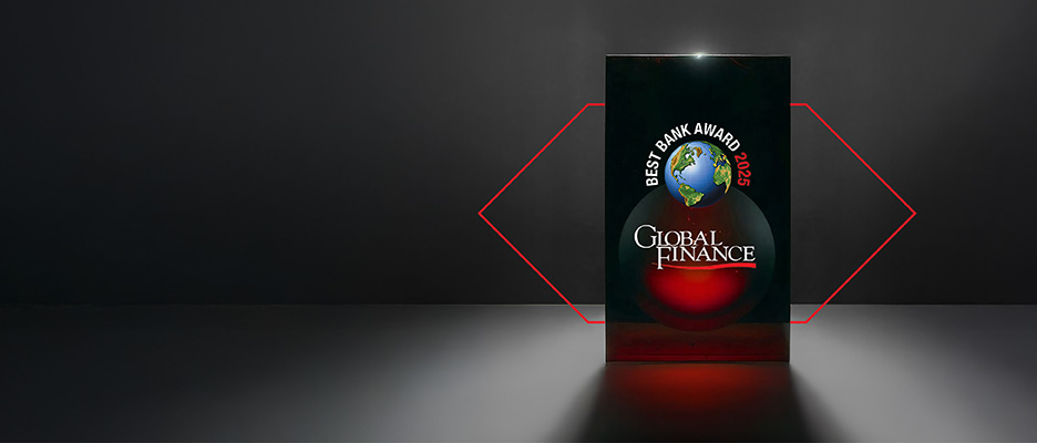 Photo showing Best Bank Award 2025 by Global Finance