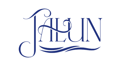 the logo has the store name Jalun written in blue with a white background