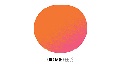 The image represents an abstract artistic depiction of how the color orange can evoke certain emotions or feelings. The gradient might symbolize warmth, energy, or creativity.