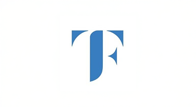 الشعار عبارة عن حرفين متداخلين باللون الأزرق على خلفية فاتحة.