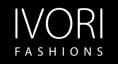 الصورة عبارة عن شعار " Ivori Fashion " مكتوبة باللون الابيض مع خلفيه سوداء