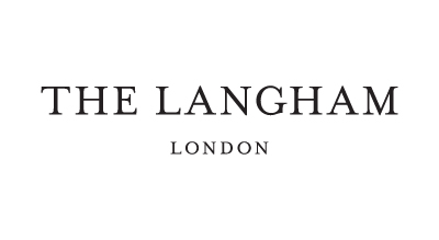 الصورة عبارة عن شعار Langham London مكتوبة باللون الاسود مع خلفيه بيضاء